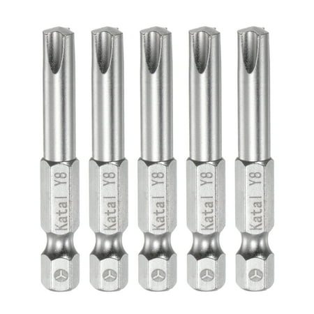 

Y8 Magnetic Tri-point Y Type Screwdriver Bit 1/4 Hex Shank 2 Length Screw Driver 5 Pack