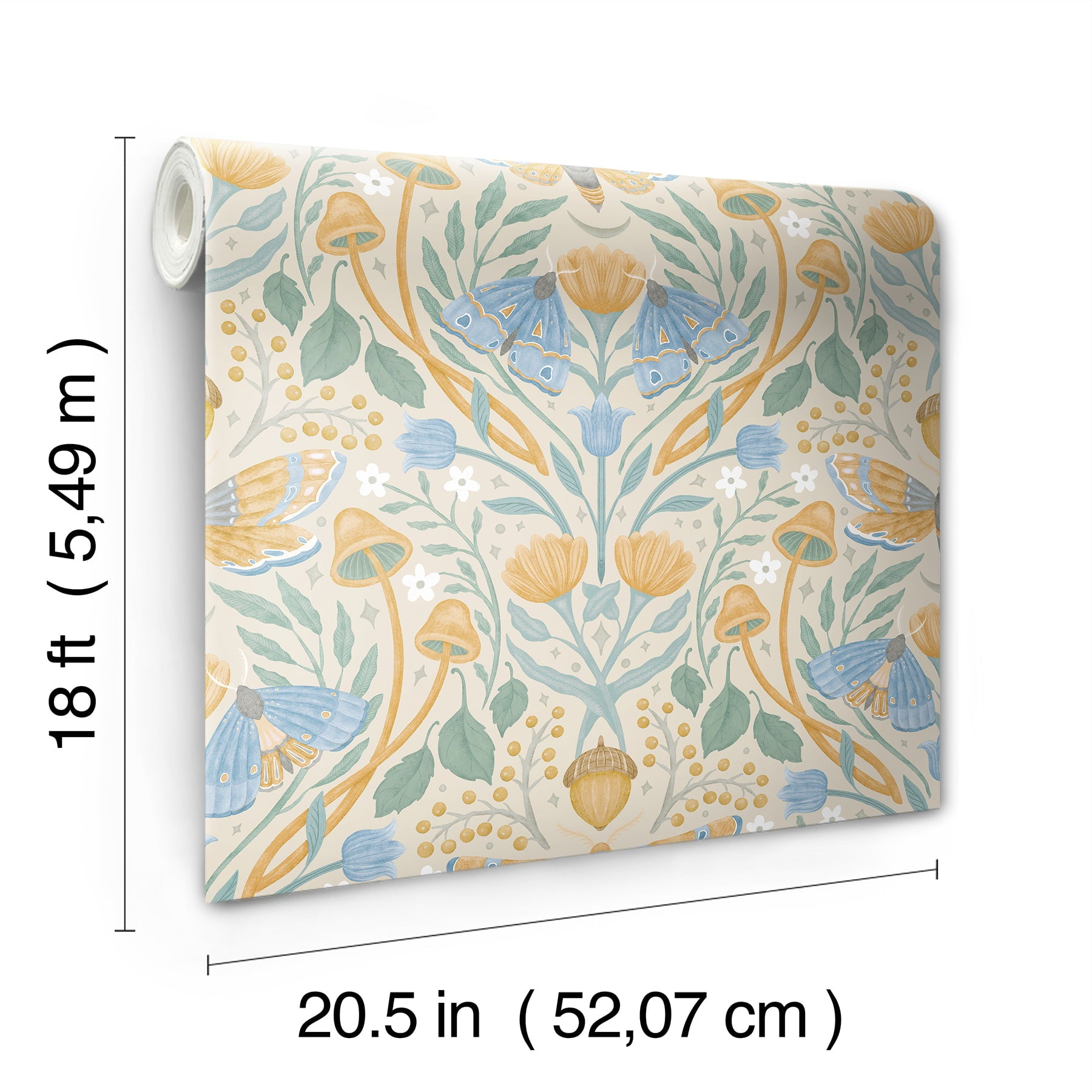 RoomMates Enchanted Forest Damask Black Peel and Stick Wallpaper, 1 roll