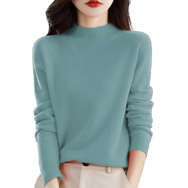 Chandail pour Femmes, Chandail Semi-Col Roulé à Manches Longues, Couleur Unie, avec Base, Automne et Hiver, Chandail Ample et Chaud, Chandail pour Femmes