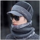 thumbnail image 2 of Gorro de invierno para hombre, cálido gorro de lana para jóvenes, gorro de algodón para hombres de mediana edad y mayores, gorro de punto para hombre de moda de invierno, 2 of 6