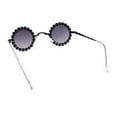 thumbnail image 4 of Large Rhinestone Rim Micro Small Hippie Round Circle Lens Metal Sunglasses Black - Smoke, 4 of 4