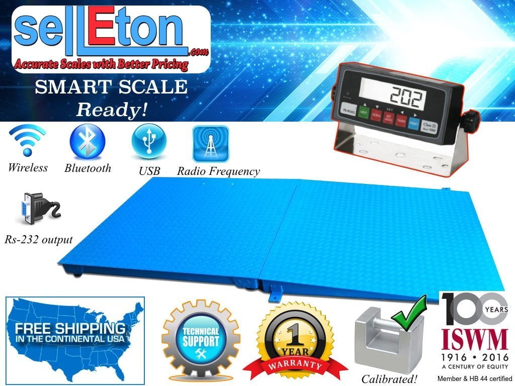 Selleton 60 X 60 Floor Scale with Printer & Scoreboard Warehouse Industrial 5000 X 1