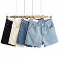 thumbnail image 2 of jeans Larges Taille Haute pour Femmes Bleu Foncé Taille m, 2 of 8