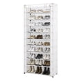 thumbnail image 4 of Mainstays 10 Shelf Organizer Shoe Rack with Cover to Hold 30 Pair Shoes, 31.5 in W x 13.46 in D x 69.09 in H, White, 4 of 13