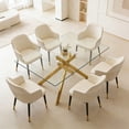 thumbnail image 4 of 51.18" Rectangular Clear Tempered Glass Dining Table,Gold, 4 of 17