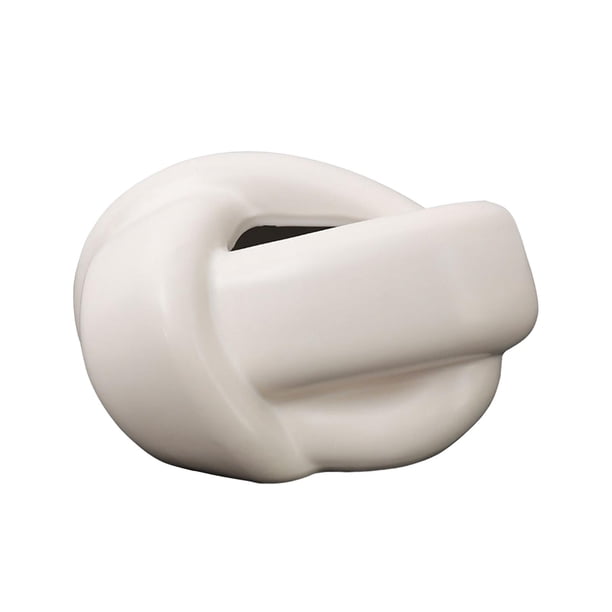 Cubierta de la caja de pañuelos Dispensador de pañuelos de papel Adornos de decoración Estuche con forma de nudo Servilletero facial para el hogar Blanco Sunnimix sostenedor del tejido
