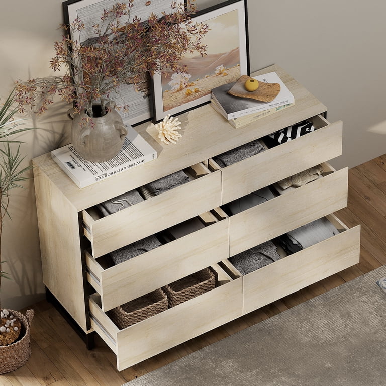 modern closet dresser 3 In 1 Multifunctional Dresser with Glass Doors & 6 Drawers, Modern Chest of Drawers with Adjustable Shelf, Multi-purpose Closet Organizer Storage