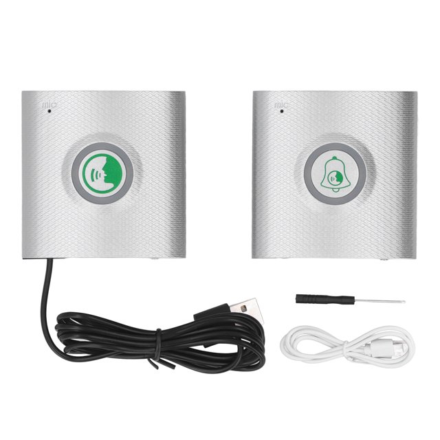 Timbre de puerta de voz inalámbrico Intercomunicador de doble vía Máquina interna externa para sistema de seguridad de oficina de hospital en casa Plata