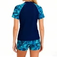 thumbnail image 4 of Ailaofu Women's 2 Piece Swimsuits with Short Sleeve Top and Boyshort, 4 of 7