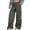 Grey, variant on OSOLU Solid Color Women Cozy Mid-Waist Cargo Jeans Stretch Wide Leg Denim Pants With Pockets Trousers Everyday Comfort Versatile Bottoms
