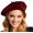 Wine Red, variant on Beret Hats for Women Man Solid Color Classic Beanie Winter Cap Painter Berets.