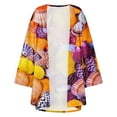 thumbnail image 5 of Fall Saving Clearance AXXD Pool Cover Ups for Women Kimono Cover up Floral Print Puff Sleeve Kimono Loose Chiffon Long Cover Up, 5 of 5