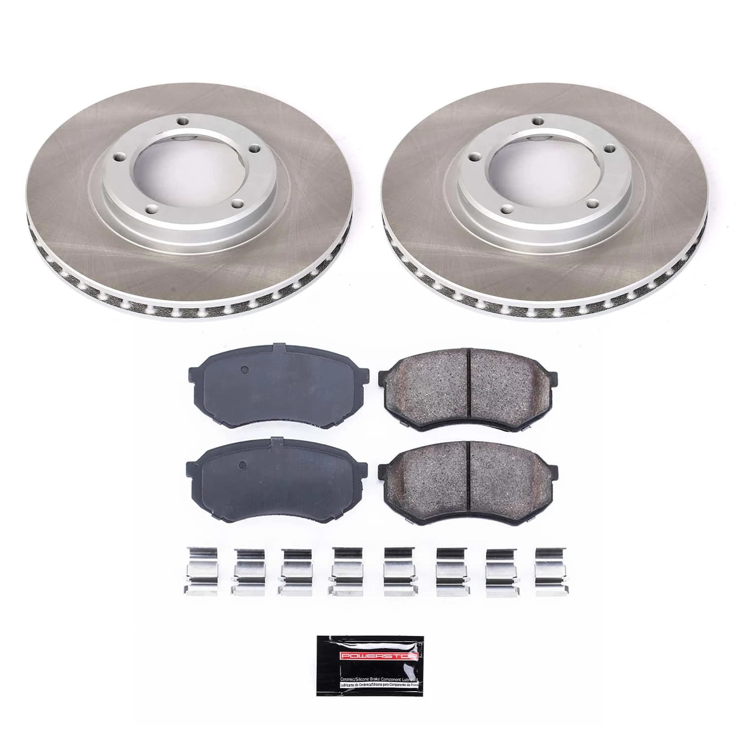 PowerStop Front Semi-Coated Rotor and Low-Dust Ceramic Brake Pad Kit SC1232