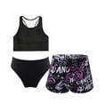 thumbnail image 4 of LIIPEE Girls Swimsuit Crop Tankinis 3 Piece Set Casual Summer Solid Color Scoop Neck Racerback Tankini Tops And Briefs Fashion Graphic Shorts Kids Pool Party Beach Swimwear,3-4 Years, 4 of 5