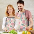 thumbnail image 5 of Pioneer Flower Floral Print Pattern Cotton Linen Apron with Pockets, Waterproof Adjustable, 33x27 Inch for Kitchen, Gardening, BBQ, Salon, 5 of 6