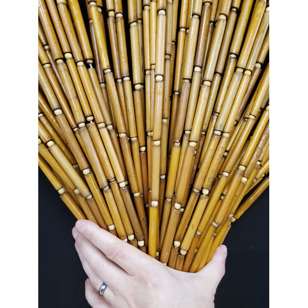 ABeadedCurtain Natural Bamboo Beaded Curtain Large Diameter Beads