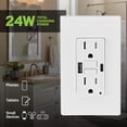 thumbnail image 4 of Leviton 15A SmartlockPro Self-Test GFCI Combination with Type A & Type-C USB in-Wall, USB Charger for Smartphones and Tablets, GUAC1-W, 4 of 6