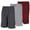 Charcoal - Heather Grey - Burgundy, variant on DARESAY Mens Soft Knit Shorts With Adjustable Drawcord And Pockets (Pack Of 3)