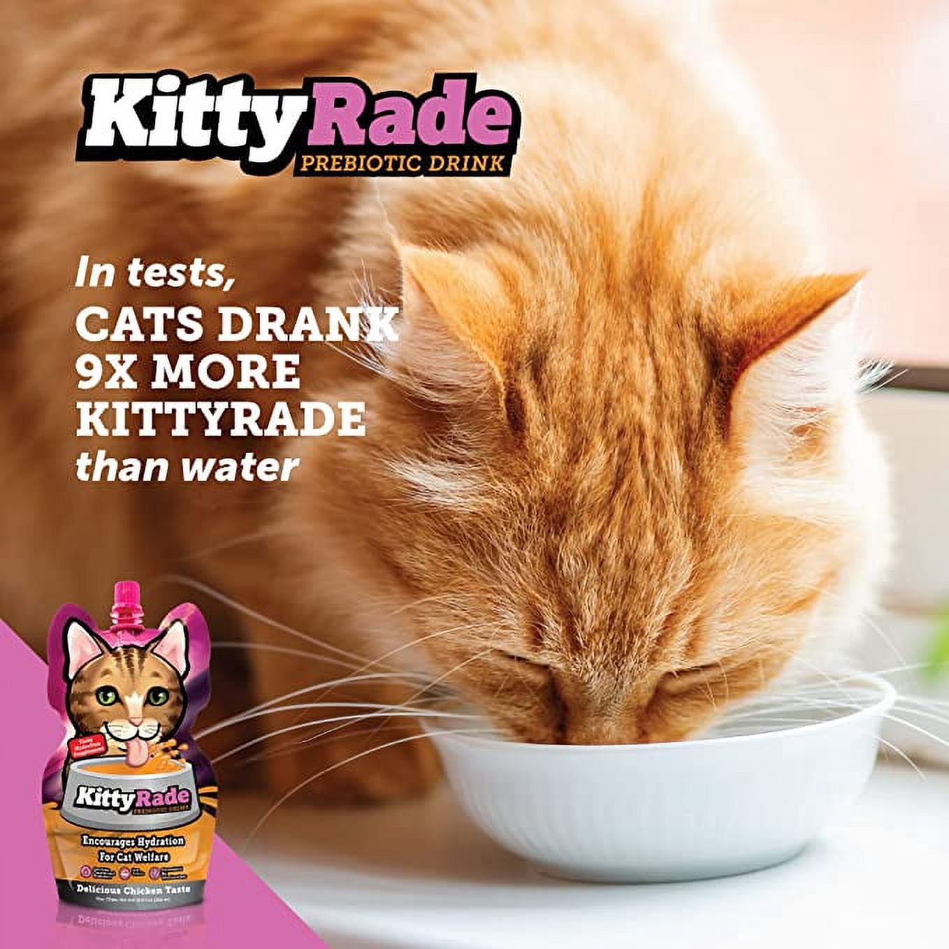 KittyRade & YummyRade Bundle/Prebiotic Drink and Gravy Meal Enhancer/Chicken Flavor/Digestion & Immune Support/3 - 8.4 fl. oz. Pouches