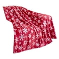 thumbnail image 1 of Washranp Plush Christmas Blanket Snowflake Print Thicken Keep Warm Elk Print Sofa Bed Blanket for Home, 1 of 5