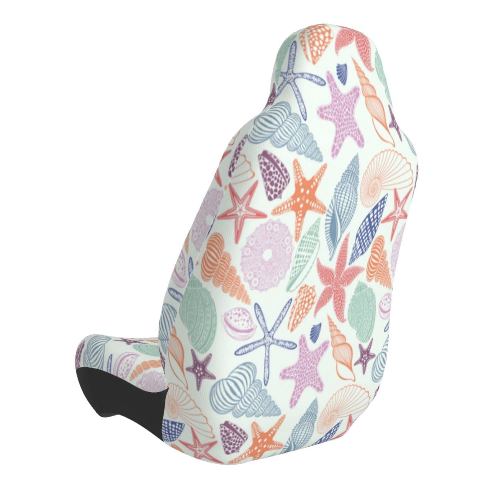 Picia Colorful Seashells Print Waterproof Sweating Car Seat Cover for Post Gym Workout, Running, Beach and Hiking, Universal Fit Anti-Slip Bucket Seat Protector