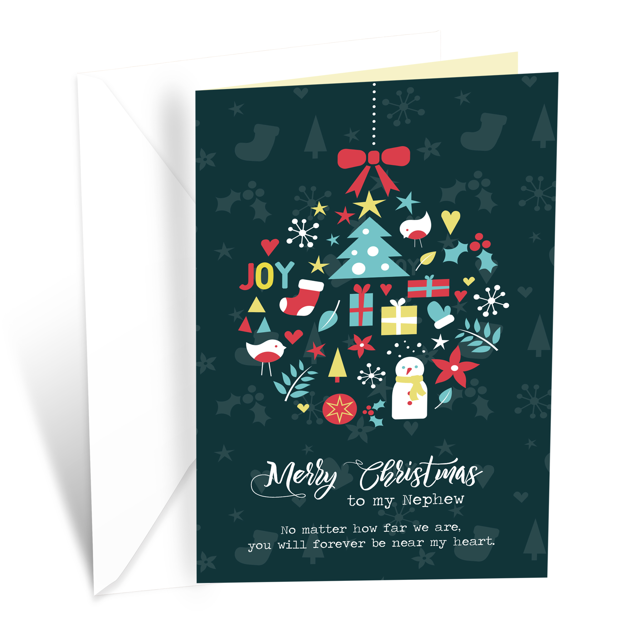 Merry Christmas Card For Nephew Made in America EcoFriendly