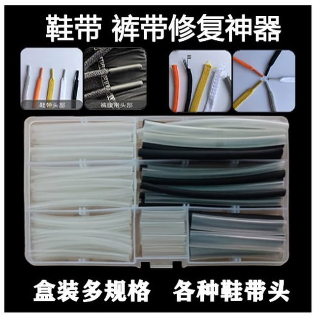 Shisuyan 70 Pcs Embouts de Lacets Transparents Rétrécissement de Chaleur Embouts de Lacets Élastiques Accessoires de Réparation pour Pièces de Rechange