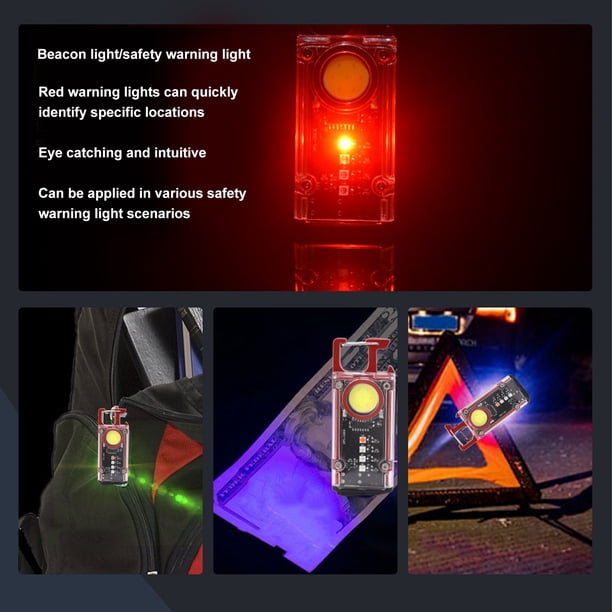 Lampe Torche Porte-clés Rechargeable USB – Double Lumière, 6 Modes, Ouvre-bouteille, Aimant, Pour Camping Et Pêche