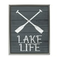 thumbnail image 5 of Stupell Industries Nautical Blue Lake Life Phrase Rustic Boat Oars Luster Gray Framed Floating Canvas Wall Art, 24x30, by Kim Allen, 5 of 5