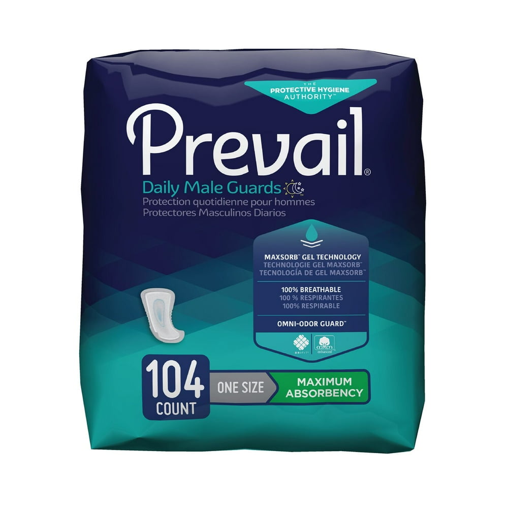 Prevail Male Guards, Maximum Absorbency, Incontinence Pads, One Size
