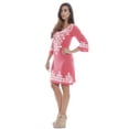 thumbnail image 2 of Just Love Womens 3/4 Sleeve Swimsuit Cover Up Casual Tunic Resort Wear (Coral, Large, Regular), 2 of 2