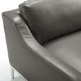 thumbnail image 5 of Modway Harness 64" Modern Stainless Steel and Leather Loveseat in Gray, 5 of 6