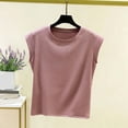 thumbnail image 2 of Staron Summer Sleeveless Tops for Women Casual Comfy Round Neck Basic Tank Top Solid Ribbed Cap Sleeve Shirt, Pink XXL, 2 of 5