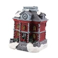 thumbnail image 3 of 2 figuras de casa de pueblo navideñas iluminadas, decoración navideña, micro paisaje. Rojo gris, 3 of 9