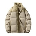 thumbnail image 2 of BXINGOHAI Men's Puffer Jacket Thickened Winter Coat Warm Stand Collar Zip Up Jacket Ski Coat, 2 of 4