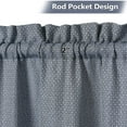 thumbnail image 3 of Yiwa Waterproof Kitchen Curtains Rod Pocket Waffle Weave Small Window Treatment for Bathroom, 30"x36", Blue, Set of 2, 3 of 7