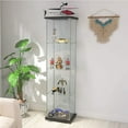 thumbnail image 2 of Wine Display Cabinet, Modern Curio Cabinet with 4-Tier Glass Shelving, Tall Floor Standing Bookcase for Living Room Bedroom Office, Office Buffet and Hutch for Display Photos, Books, Black, SS574, 2 of 7