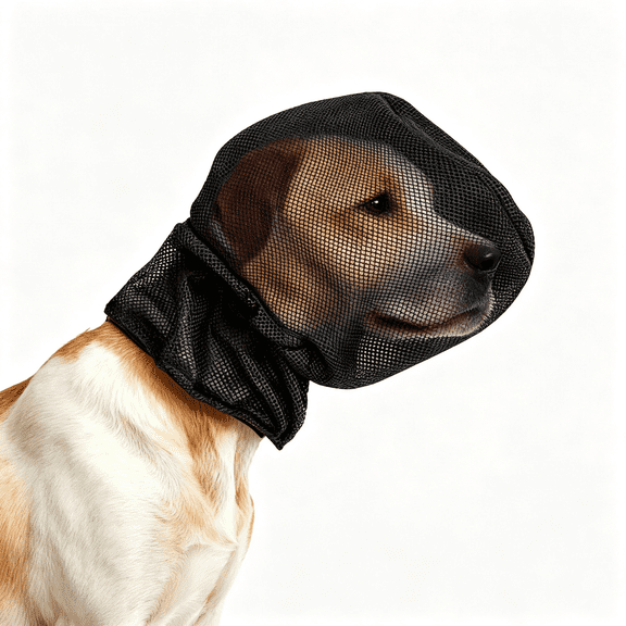 SUBAI Foxtail Mask Dogs Head Protector,Foxtails Protection for Dogs Adjustable Elastic,Dog Soft Net Mask for Outdoor Hiking Camping,Breathable Mesh Muzzles for Dog,Black,M