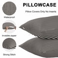 thumbnail image 5 of Throw Pillow Covers 20x20 Inch Set of 2, Black Striped Waterproof Outdoor Pillow Covers, Modern Simple Farmhouse Beige Vintage Decorative Cushion Pillowcases for Couch, Sofa, Bed, Garden, Patio, 5 of 9