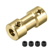 4mm to 4mm Bore Rigid Coupling, 20mm Length 9mm Diameter, Copper Shaft Coupler Connector Brass Tone 2Pcs