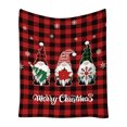 thumbnail image 2 of HongHeng Christmas Gnome Blanket Soft Flannel Fleece Blanket Xmas Tree Red Black Buffalo Check Throw Blanket Cozy Fuzzy Plush Blankets for Couch Sofa 39x51 inch, 2 of 6