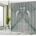 thumbnail image 5 of Ambesonne Grey Shower Curtain, Corridor in Ship Space, 69"Wx84"L, Green, 5 of 5