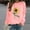Pink, variant on Tops for Women Winter Womens Casual Loose Fit Tops Ladies Sunflower Print Sweatshirt Blouse Tee Sweater