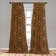 thumbnail image 5 of Ambesonne Turkish Pattern Curtains, Dark Byzantine, Pair of 28"x84", Ruby Mustard Black, 5 of 5