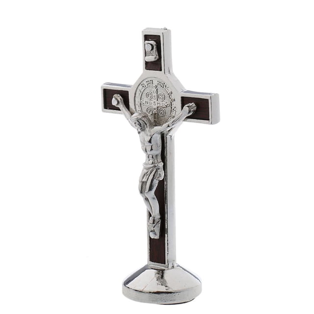 Estatua pequeña de Jesús o de crucifijo de 3,5 pulgadas, decoración ra hogar, adorno del salpicadero del coche, amulèto como se describe Hugo Crucifijo Cruz Adorno Decoración