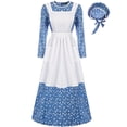 thumbnail image 5 of Vestido de disfraz de pionero para mujer, ropa histórica de la Revolución Americana, vestido colonial modesto de la pradera, disfraces de cosplay de Halloween, 5 of 5