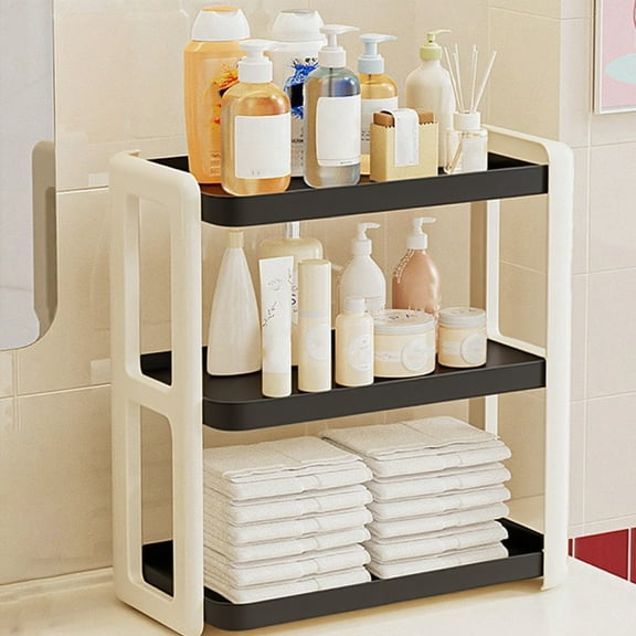 CQCYD under $5 3-Tier Office Desk Shelf Organizer, Plastic Desktop Bookshelf Supplies Storage Rack, Shelf for Top of Desk and Dresser and Cubicle Decor Aesthetic Bookshelf