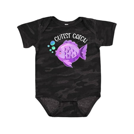 

Inktastic Cutest Catch Cute Purple Fish Gift Baby Boy or Baby Girl Bodysuit