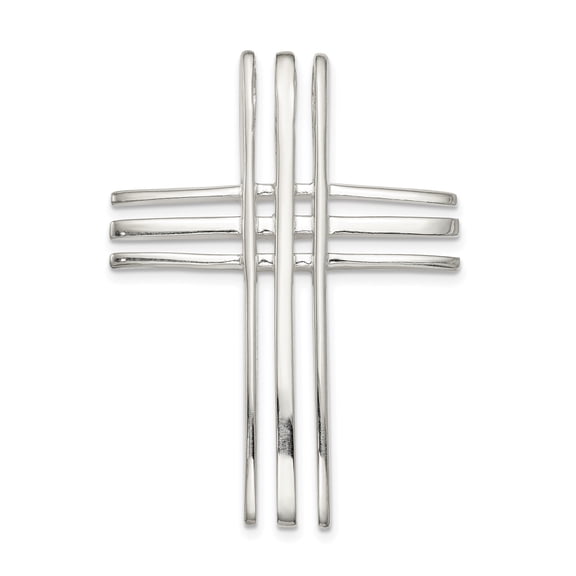 925 Sterling Silver Cross Pendant Charm, Polished Religious Jewelry for Men and Women