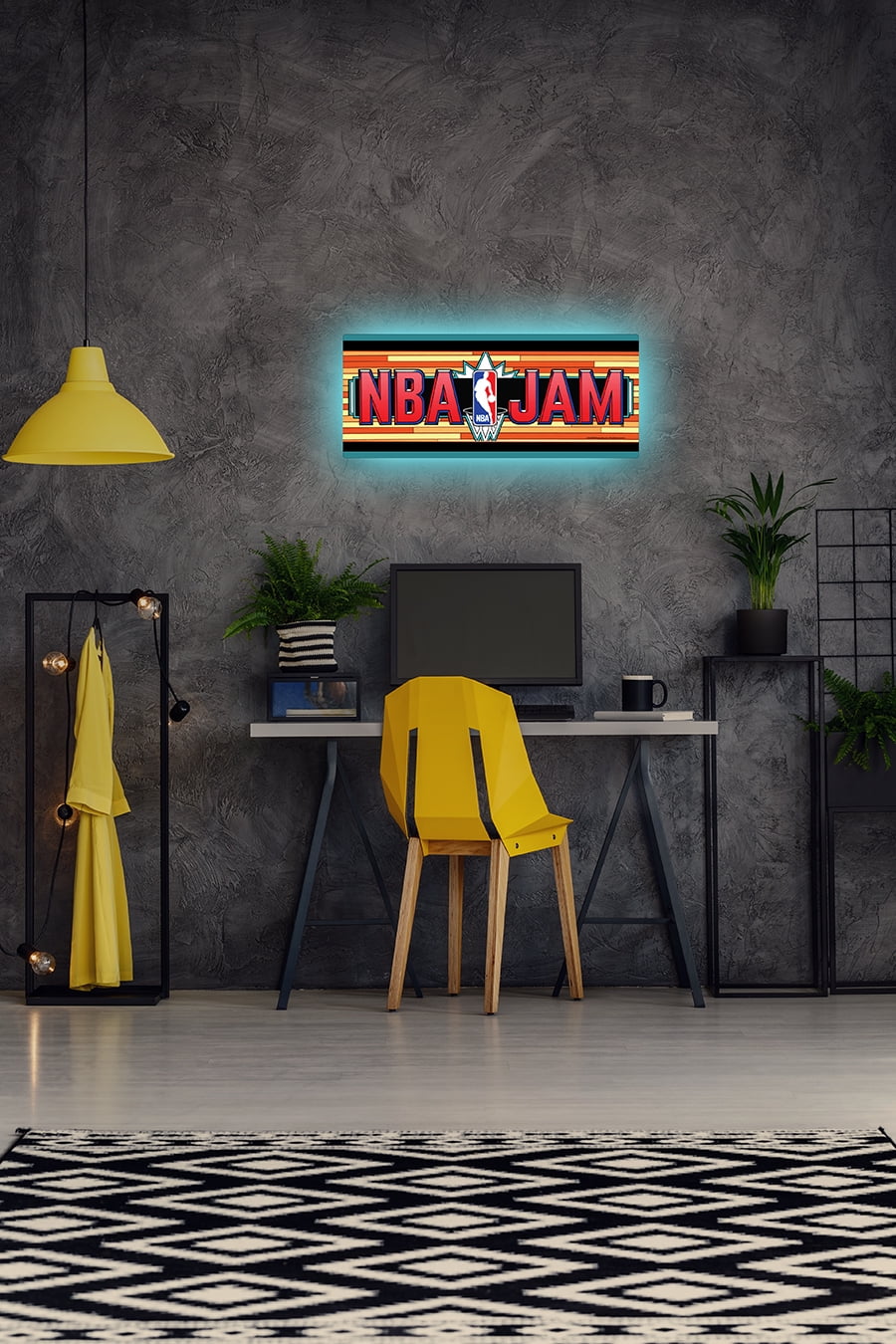 Arcade1up NBA JAM Light Up Wall Mounted Marquee (24in X 10in)
